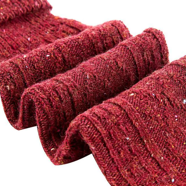 Alt view image 4 of 4 - Lian LifeStyle Women's 1 Pair Awesome Breathable Fancy and Cozy Knee High Cotton Boot Socks Size 6-9(Wine)