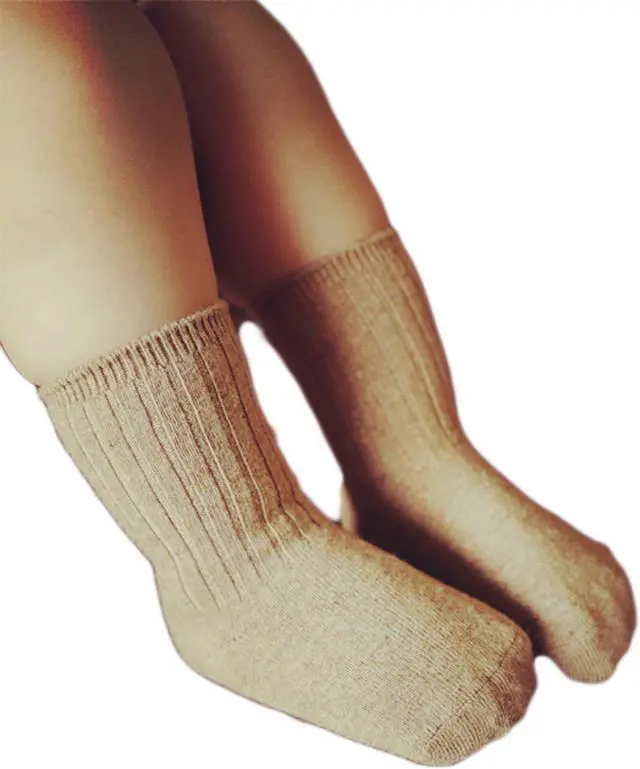 Main image of Lian LifeStyle Baby's 2 Pairs Remarkable Wool Blend Crew Socks, Cozy, Colored and Soft Size M(15-17cm/5Y-8Y) HR1617 Dark Grey