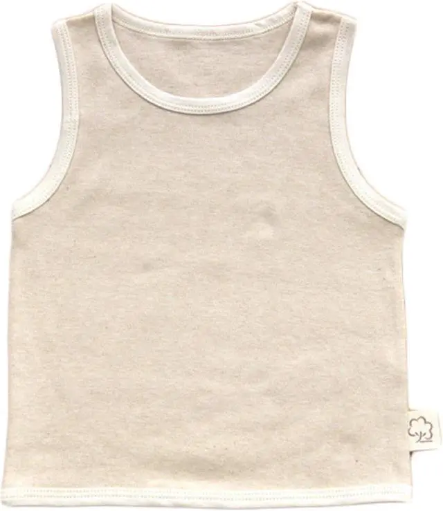 Main image of Lian LifeStyle Adorable Infant Baby's 1 PK Organic Cotton Tank Top, Designed Baby Apparel as Infant Tank Top for Baby Boy And Girl Beige Ivory Size (0-6M) Beige