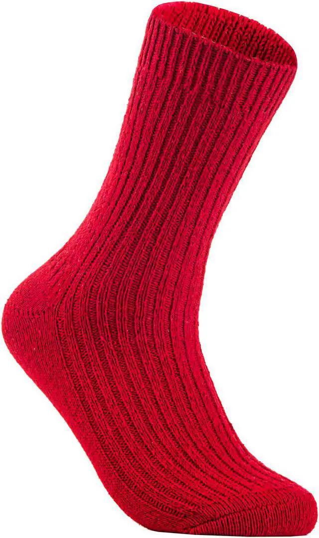 Main image of Lian LifeStyle Ultralight, High-Performance & Great Activewear Men's 1 Pair Breathable Wool Crew Socks For All Season and Weather Size 6-9 (Red)