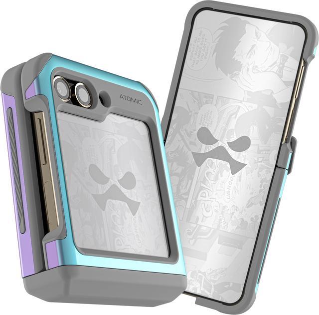 Ghostek ATOMIC slim Galaxy Z Flip5 Case Clear with Black Aluminum Metal  Bumper Premium Rugged Heavy Duty Shockproof Protection Phone Covers  Designed for 2023 Samsung Galaxy Z Flip 5 (6.7)(Prismatic) 