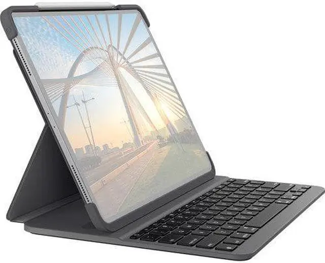 Alt view image 12 of 15 - Logitech SLIM FOLIO PRO Backlit Bluetooth Keyboard Case for iPad Pro 12.9-inch (3rd and 4th gen) - Graphite