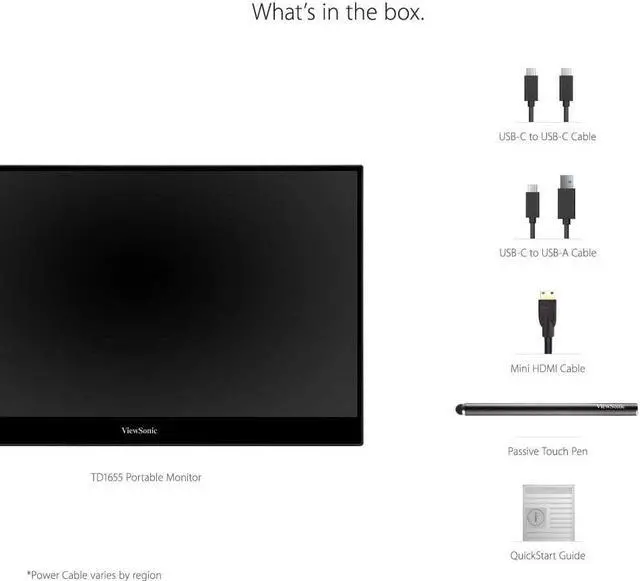 Alt view image 2 of 4 - ViewSonic TD1655-S 16" 16:9 Portable Multi-Touch IPS Monitor