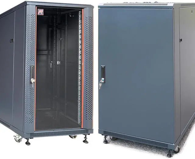 Alt view image 7 of 10 - 22U Free Standing Server Rack Cabinet. Fits Most of Servers, ACCESSORIES FREE!! Thermo Control, 4 Fan Cooling Panel, Shelf, 8-Way PDU, Fully Lockable 39"Deep Network IT Server Rack Enclosure