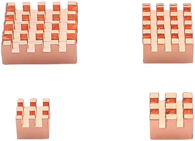 Alt view image 3 of 5 - Raspberry Pi 4 Model B Heat Sink Copper Heatsink Kit Passive Cooling Pad Heat Dissipation Radiator for Raspberry Pi 4