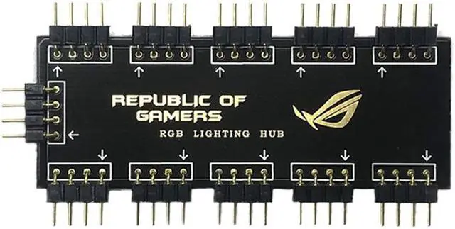 Alt view image 4 of 6 - 12V 4-pin RGB 10 Ports Hub Splitter w/ PMMA Case, ASUS AURA SYNC RGB Adapter for GIGABYTE MSI ASRock RGB LED Strip Lighting,Fans & Cooler- 1FT Extension Cable Included