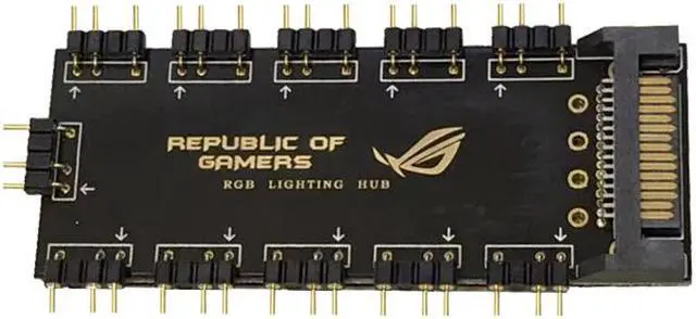 Alt view image 4 of 5 - EnLabs 5V  3-Pin 10 Ports AURA RGB Lighting Hub,1 to 10 Lightning Synchronous Extension Hub to Motherboard for RBW LED Fan Compatible w/ GIGABYTE,ASUS,MSI,ASRock AURA Motherboard-1FT RGB Cable Include