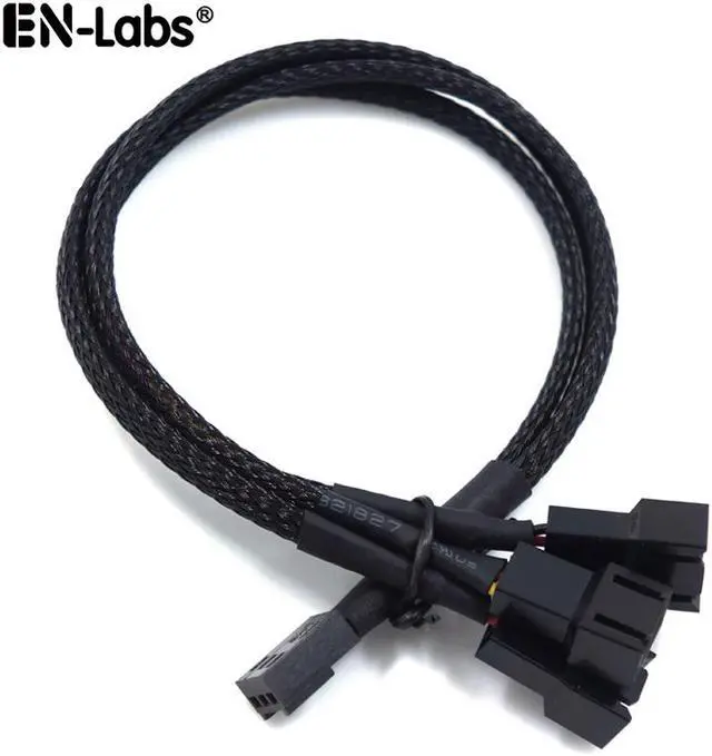 Main image of EnLabs Case Fan 3pin 1 to 3 Splitter Cable Hub Adpater,Motherboard 3-pin Fan Sleeved Braided Y Splitter Internal Power Extension Cable for Computer CPU/Case Fan 1x3 Converter - 10 inches