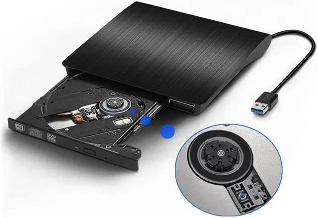 Alt view image 2 of 7 - External CD Drive, USB 3.0 Portable CD DVD +/-RW Drive 12.7mm DVD/CD ROM Rewrite Burner Writer with High Speed Data Transfer for Laptop/Mac Book/Desktop/Ma Cos/Windows/8/7