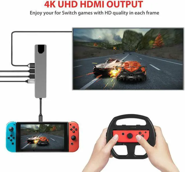 Alt view image 6 of 7 - EnLabs USB C to HDMI-compatible Multiport Adapter,USB C to HDMI-compatible 4K@30Hz / 100Mpbs RJ45 Ethernet / 2 x USB-A Ports / USB-C Data / USBC 87W PD Charging Port - USB Type C Hub - USB C Converter