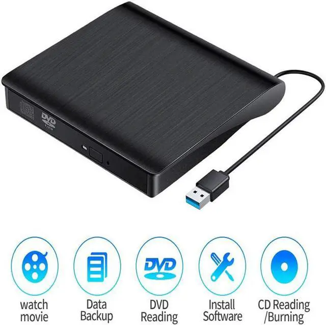 Alt view image 5 of 7 - External CD Drive, USB 3.0 Portable CD DVD +/-RW Drive 12.7mm DVD/CD ROM Rewrite Burner Writer with High Speed Data Transfer for Laptop/Mac Book/Desktop/Ma Cos/Windows/8/7