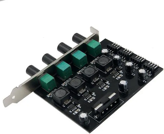 Alt view image 3 of 5 - EnLabs 4 Channel 12V3A High Power 3pin & 4pin Fan Speed Controller w/ PCI Slot Cover,Support CPU Water Cooler,DDC D5 Water Pump Water Cooling Kit DIY