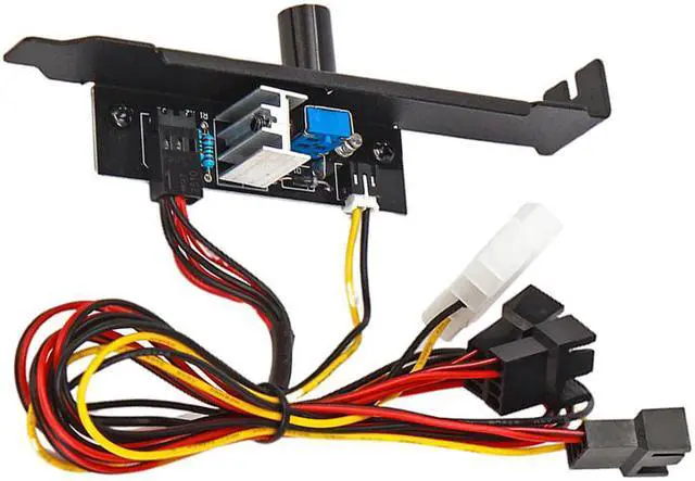 Alt view image 4 of 7 - 3 Channels 3pin Case Fan Controller with Full Profile PCI Slot Cover,Molex to 3 3-pin Fan Connector Hub Adapter Splitter Control ,Power by Molex 12V