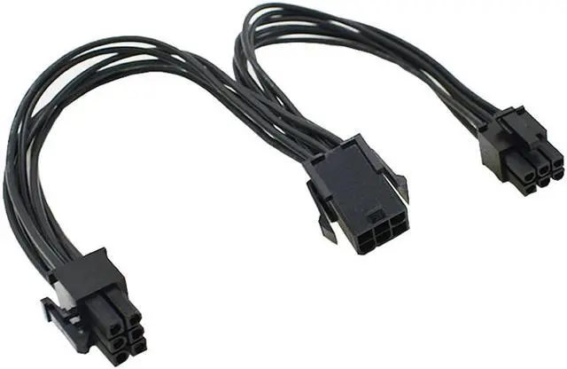 Alt view image 2 of 6 - 8 inches PC Power Supply PCI e Molex 6pin to 2 PCIe 6 pin PCI express Splitter Extension Ribbon Cable ,6-pin Graphics Card Mining