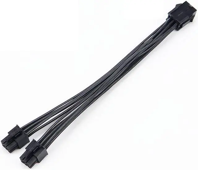 Alt view image 3 of 6 - 8 inches PC Power Supply PCI e Molex 6pin to 2 PCIe 6 pin PCI express Splitter Extension Ribbon Cable ,6-pin Graphics Card Mining