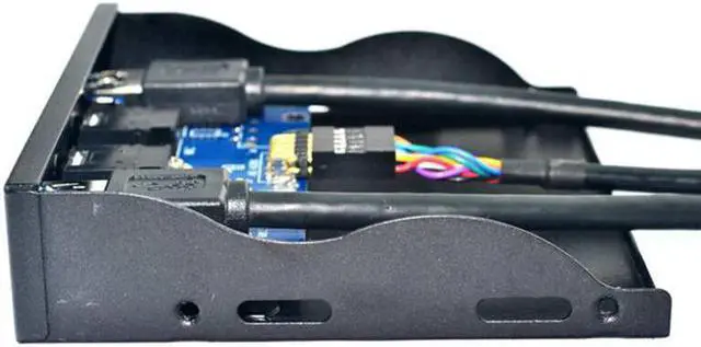 Alt view image 4 of 7 - 3.5" Front Panel USB 3.0 Hub, Motherboard 20 Pin to 2 Ports USB 3.0 Splitter, HD Audio Mic Connector Adapter with Internal Floppy Bay Bracket - 2 Feet Cables