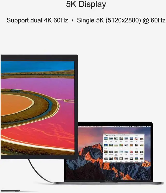 Alt view image 6 of 6 - Thunderbolt 3 Certified Cable 40Gpbs TB3 USB Type-C Cable Support 5K Vidoe,PD Charging 100W(20V 5A),USB C to C Compatible New MacBook Pro, iMac Pro,ThinkPad Yoga, Alienware 17 and More - 3.3ft