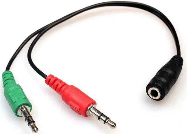 Alt view image 2 of 7 - EnLabs Headphone Splitter For Computer,3.5mm 4 Position to 2 x 3 Position 3.5mm  Headphone Mic Audio Y Splitter Cable,F/M - 3.5mm Smartphone Headset to PC Adapter-Black