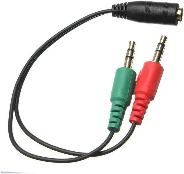Alt view image 3 of 7 - EnLabs Headphone Splitter For Computer,3.5mm 4 Position to 2 x 3 Position 3.5mm  Headphone Mic Audio Y Splitter Cable,F/M - 3.5mm Smartphone Headset to PC Adapter-Black