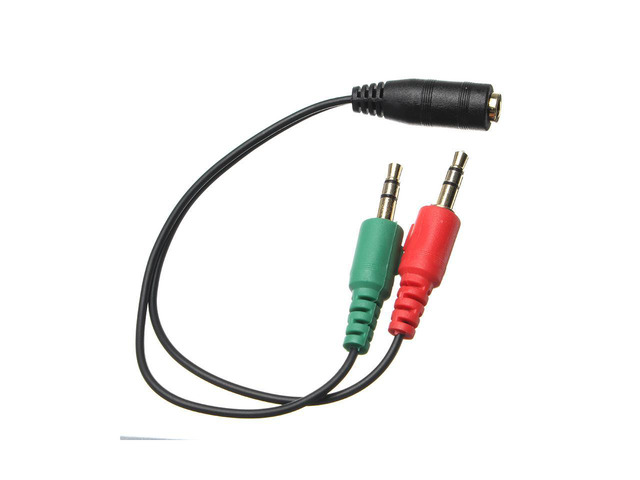 thumbnail image 2 of Eightwood 3.5mm Headset Splitter Adapter Cable - 4-Position Female To 2x 3-Pin Male 2 of 6