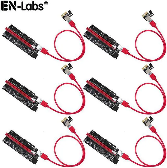 Main image of PCIe Riser Cable 1X to 16X Graphics Extension for GPU Mining Powered Riser Adapter Card, 60cm USB 3.0 Cable,PCI Express X1 to X16 GPU Mining Card, TWO 6Pin and Molex 3 Power Options-6pcs/Lot