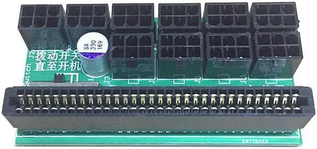 Alt view image 4 of 6 - EnLabs KITPSUSW6PX108P Mining Power Supply 12V GPU/PSU 10 Ports 6pin Breakout Board + 10pcs 18AWG PCI-E 6Pin to 6+2Pin Cables (19.69Inch), Power Adapter Board for HP 1200w/750w PSU Ethereum ETH ZEC