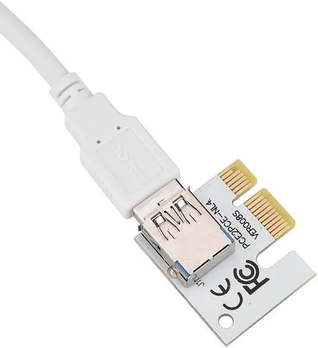 Alt view image 5 of 5 - ITHOO 6pcs/Lot 4 Solid Capacitors VER PCI Express PCI-e 1X to 16X Mining Riser Card Cable,USB 3.0 Bitcoin Miner Machine X16 to PCI e Mining ETH GPU Riser Adapter Power by SATA,Molex 4pin , 6pin