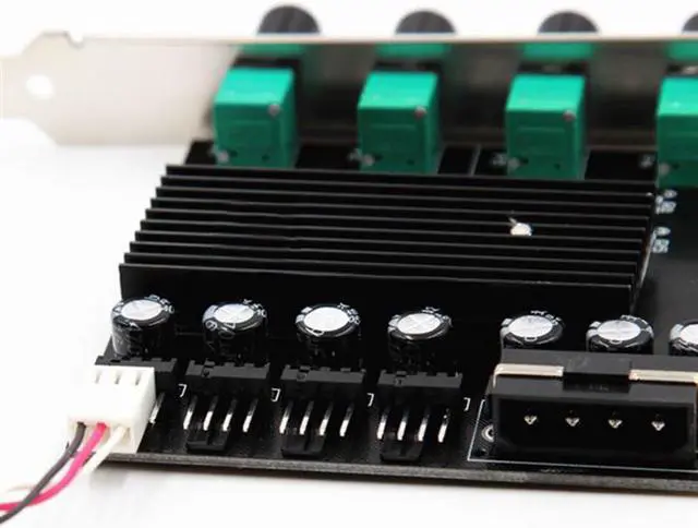 Alt view image 4 of 5 - EnLabs PCITX3CO4D 4 Channels 3pin CPU Case Fan RPM Speed Controller w/ Full-Profile PCI Slot,Regulator Stepless Voltage Governor w/ OFF Switch - Power by Molex Compatible w/ 3-pin,4-pin Fan