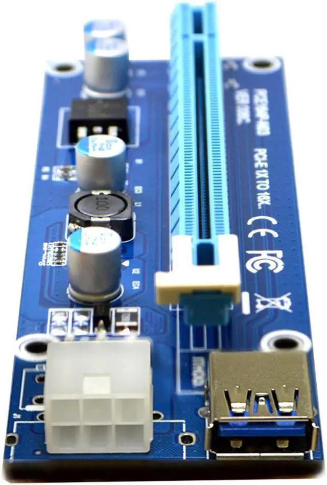 Alt view image 7 of 7 - 6Packs GPU Riser Cable Adapter,6-Pins PCI-e 1x to 16x Graphics Extension for GPU Mining Powered Riser Card - PCI Express X1 to X16 GPU Card w/ 60cm USB 3.0 & SATA to PCIe 6pin Power Cable Include