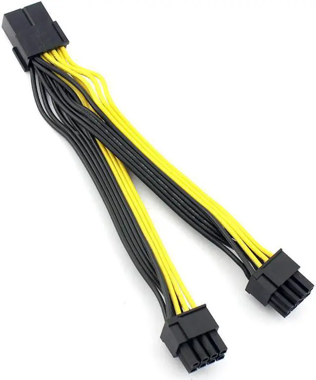 Alt view image 4 of 6 - 6 inch PC Power Supply PCI e Molex 8 pin to Dual PCIe 8pin 6+2pin PCI Express Power Splitter Cable for Bitcoin Litecoin RIG Miner