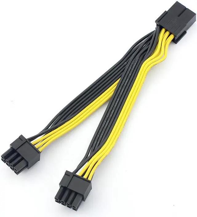 Alt view image 3 of 6 - EnLabs PCIE8PSPL8P6IN 6 inch PCIe 8pin to 2 x 8pin(6+2) Male to Female PCI-E Power Splitter Cable for GPU Power Supply,Dual PCIe 8pin Ethereum Mining Video Card to PSU Power Cable