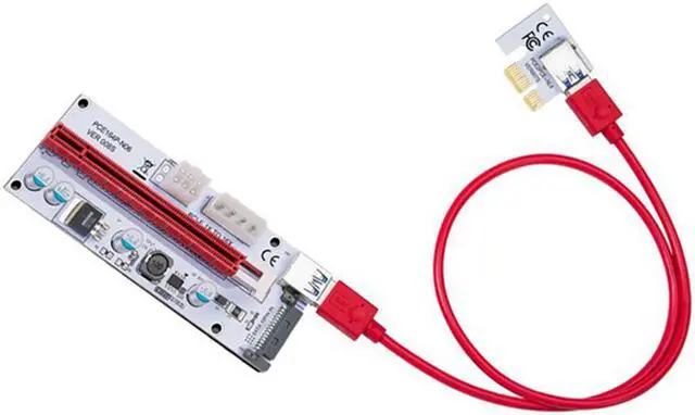 Alt view image 4 of 7 - 3-Packs GPU Riser PCI-E Express 1x to 16x  Mining Riser Card Cable,60cm USB 3.0 Cable,PCI Express X1 to X16 GPU Ethereum ETH Mining Card 4 Solid Capacitors LED Indicator Power by SATA,Molex, 6pin PCIe