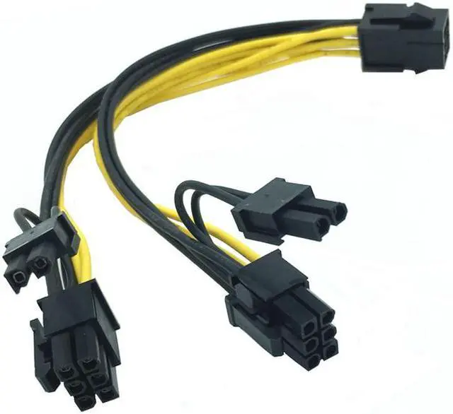 Alt view image 2 of 6 - EnLabs PCIE6PSPL8P20CM PCIe Power Splitter Cable, Video Card Dual 8 Pin to PSU 6-pin Power Adapter Cord,GPU PCI Express Card 6pin to 2 x 8pin(6+2) Internal Power Cable for Ethereum Mining - 8 Inches