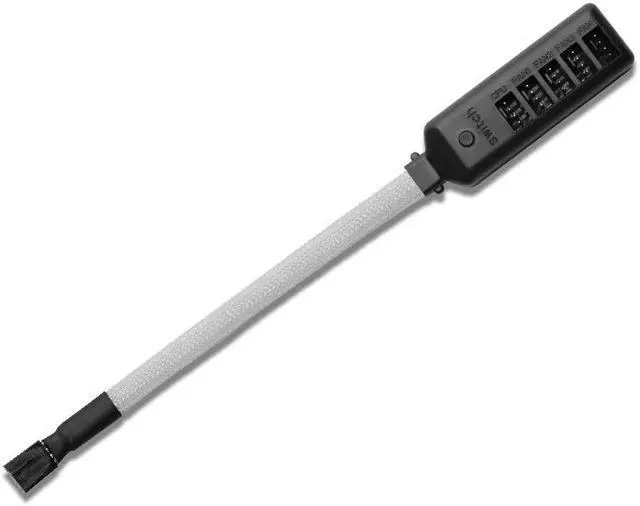 Alt view image 2 of 7 - 5 Port 1X5 PWM 4-pin Fan Hub Splitter Adapter w/ LED RGB Light Cable,PC Case Fan Extension Power Cable for 12V 3Pin / 4Pin fan (3 pin Fan Run in Full Speed) -16 inches