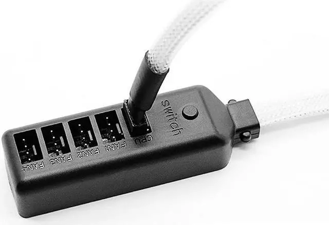 Alt view image 3 of 7 - 5 Port 1X5 PWM 4-pin Fan Hub Splitter Adapter w/ LED RGB Light Cable,PC Case Fan Extension Power Cable for 12V 3Pin / 4Pin fan (3 pin Fan Run in Full Speed) -16 inches