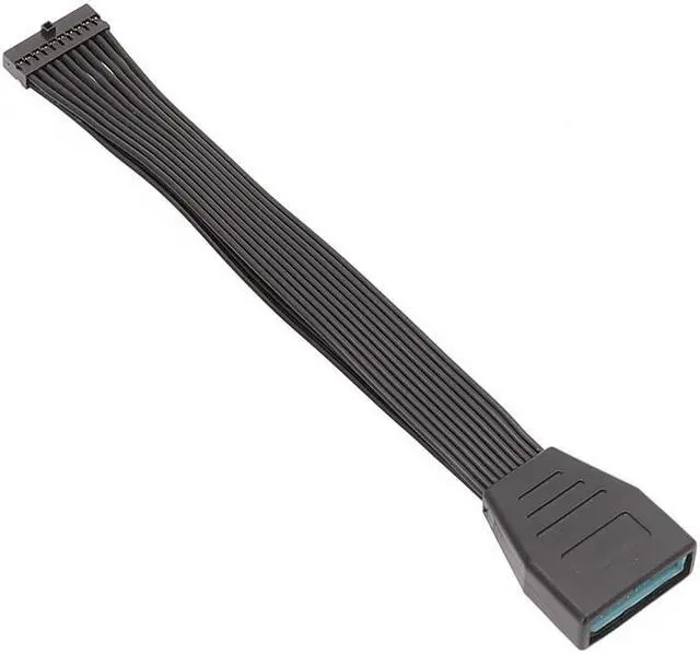Alt view image 3 of 3 - Low Profile Header USB 3.0 19/20 Pin Internal Extension Male to Female Adapter Flat Cable for Motherboard -Solve the problem that the USB port is blocked by graphics card  - 6 inches