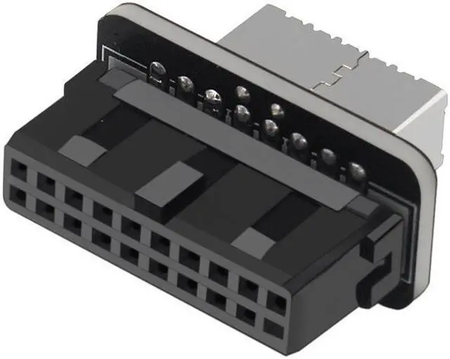 Alt view image 3 of 5 - Motherboard Internal USB 3.0 20Pin/19P Header to Type-E A-Key USB 3.1 20 Pin Adapter for Type C Front Panel Chassis Bracket (Straight Type)