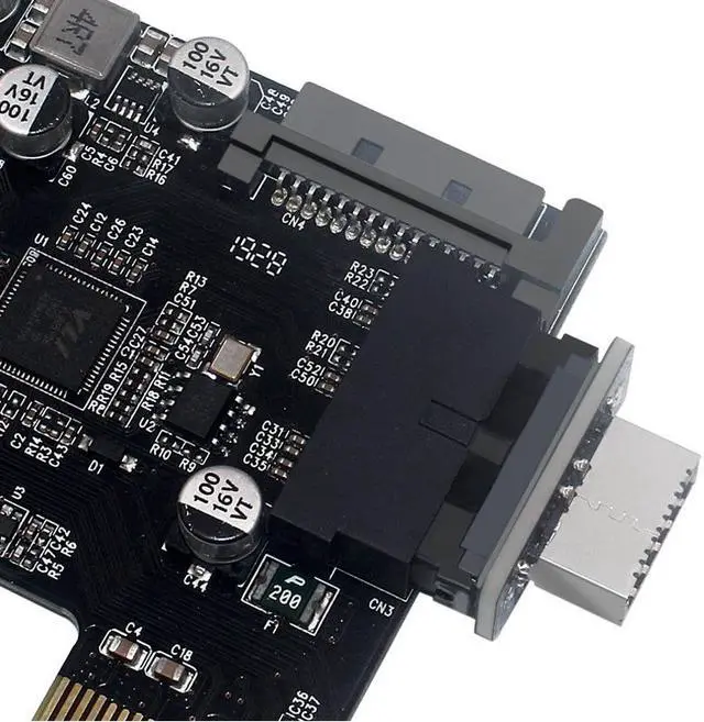 Alt view image 4 of 5 - Motherboard Internal USB 3.0 20Pin/19P Header to Type-E A-Key USB 3.1 20 Pin Adapter for Type C Front Panel Chassis Bracket (Straight Type)