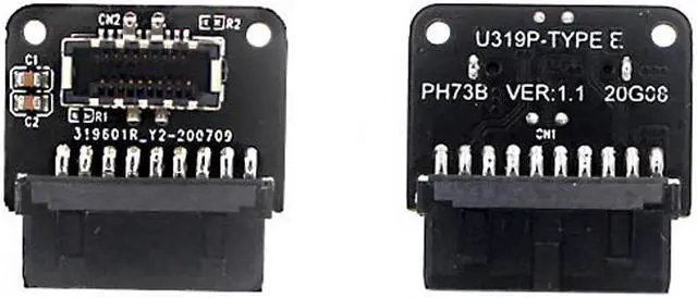 Alt view image 5 of 7 - Motherboard USB Header 20Pin/19P to USB 3.1 Type-E A-Key Internal Adapter for USB-C Front Panel Chassis Bracket Cable (Reverse Type)