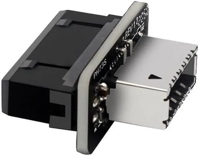 Alt view image 2 of 5 - Motherboard Internal USB 3.0 20Pin/19P Header to Type-E A-Key USB 3.1 20 Pin Adapter for Type C Front Panel Chassis Bracket (Straight Type)