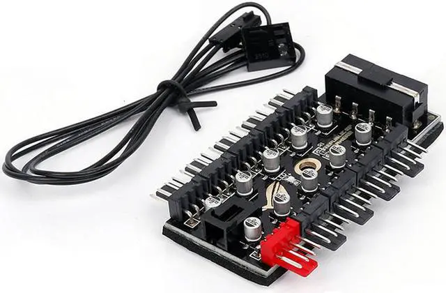 Alt view image 2 of 6 - EnLabs PWMHUB10D50 10 Ports PWM 4pin CPU Cooler / Case / Chassis Cooling  Fan Hub,10 Port 12V 4 Pin Fan PWM Fan Hub Controller,Power by Molex ,16 inches RPM Feedback Cable