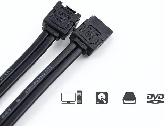 Alt view image 4 of 6 - Lot of 2 EN-Labs 16" SATA 3  6Gb/s Cable with Secure Latch - Serial ATA III Interconnect Data Cable (2pcs/pack)