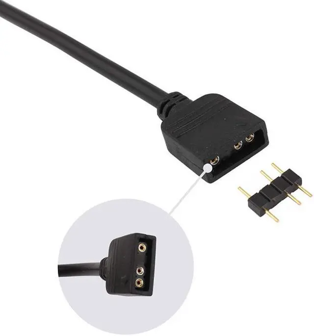 Alt view image 4 of 5 - 5V 3-Pin RGB / FRGB / ARGB / AURA Controller for Fans and Coolers w/ SATA 5V Power Cable - 1FT RGB 3pin Female 1 to 4 Splitter Cable Include
