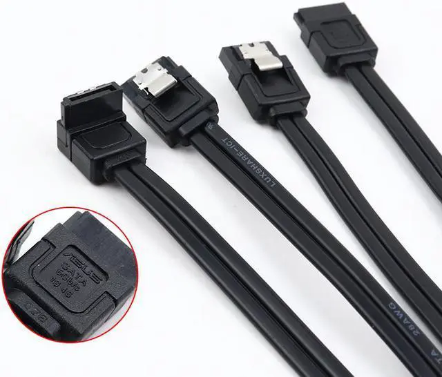 Alt view image 5 of 6 - Lot of 2 EN-Labs 16" SATA 3  6Gb/s Cable with Secure Latch - Serial ATA III Interconnect Data Cable (2pcs/pack)