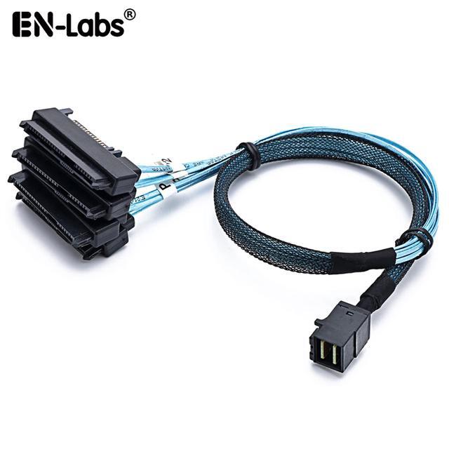 Cablecc Interne Mini SAS SFF-8643 Naar 4 SAS SFF-8482 Kabel - 6 Gbps Server RAID Kabel 50 Cm