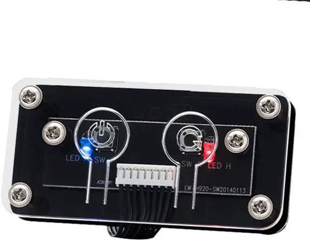 Alt view image 2 of 6 - Desktop Power Switch Button, PC Power Supply On/Off ,Reset Extension Switcher w/ HDD LED Indicator & PMMA Case for Motherboard-5FT