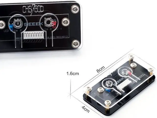 Alt view image 4 of 6 - Desktop Power Switch Button, PC Power Supply On/Off ,Reset Extension Switcher w/ HDD LED Indicator & PMMA Case for Motherboard-5FT