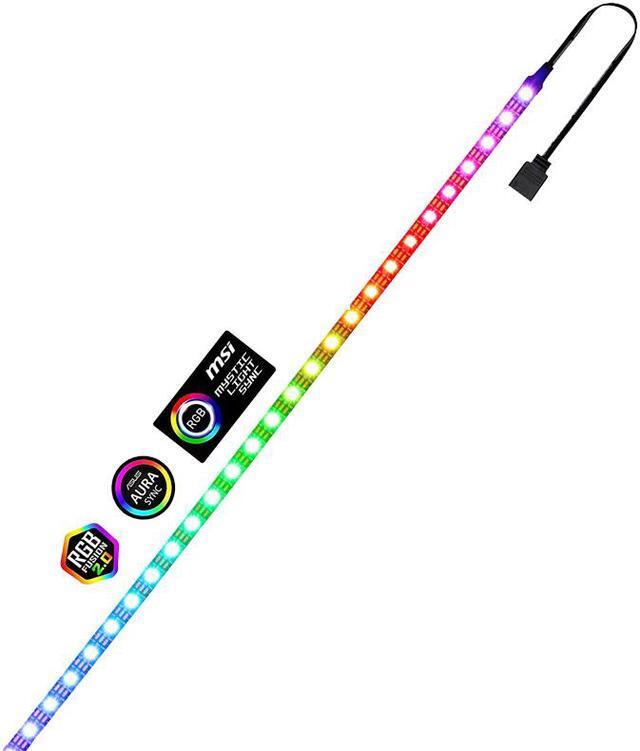 Alt view image 2 of 6 - ARGB LED Strip Lights 30LEDs for PC Case Motherboard w/ 3pin 5V Addressable RGB Header Compatible with Asus Aura, Asrock RGB Led, Gigabyte RGB Fusion, MSI Mystic Light - 1.64ft