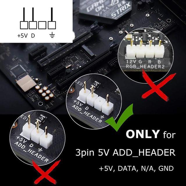 Alt view image 6 of 6 - ARGB LED Strip Lights 30LEDs for PC Case Motherboard w/ 3pin 5V Addressable RGB Header Compatible with Asus Aura, Asrock RGB Led, Gigabyte RGB Fusion, MSI Mystic Light - 1.64ft