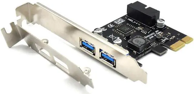 Alt view image 2 of 7 - 3.5" USB 3.0 2 Ports Front Panel & PCIe to USB 4 Ports(2 USB Type-A+USB Internal 20pin) Expansion Card Kit w/ Low-Profile PCI Bracket, PCIe Express to 2 USB3 & Internal 20Pin to USB Splitter Cable-2FT